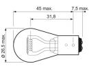 Лампа накаливания 10шт в упаковке P21/5W 12V 21/5W 207